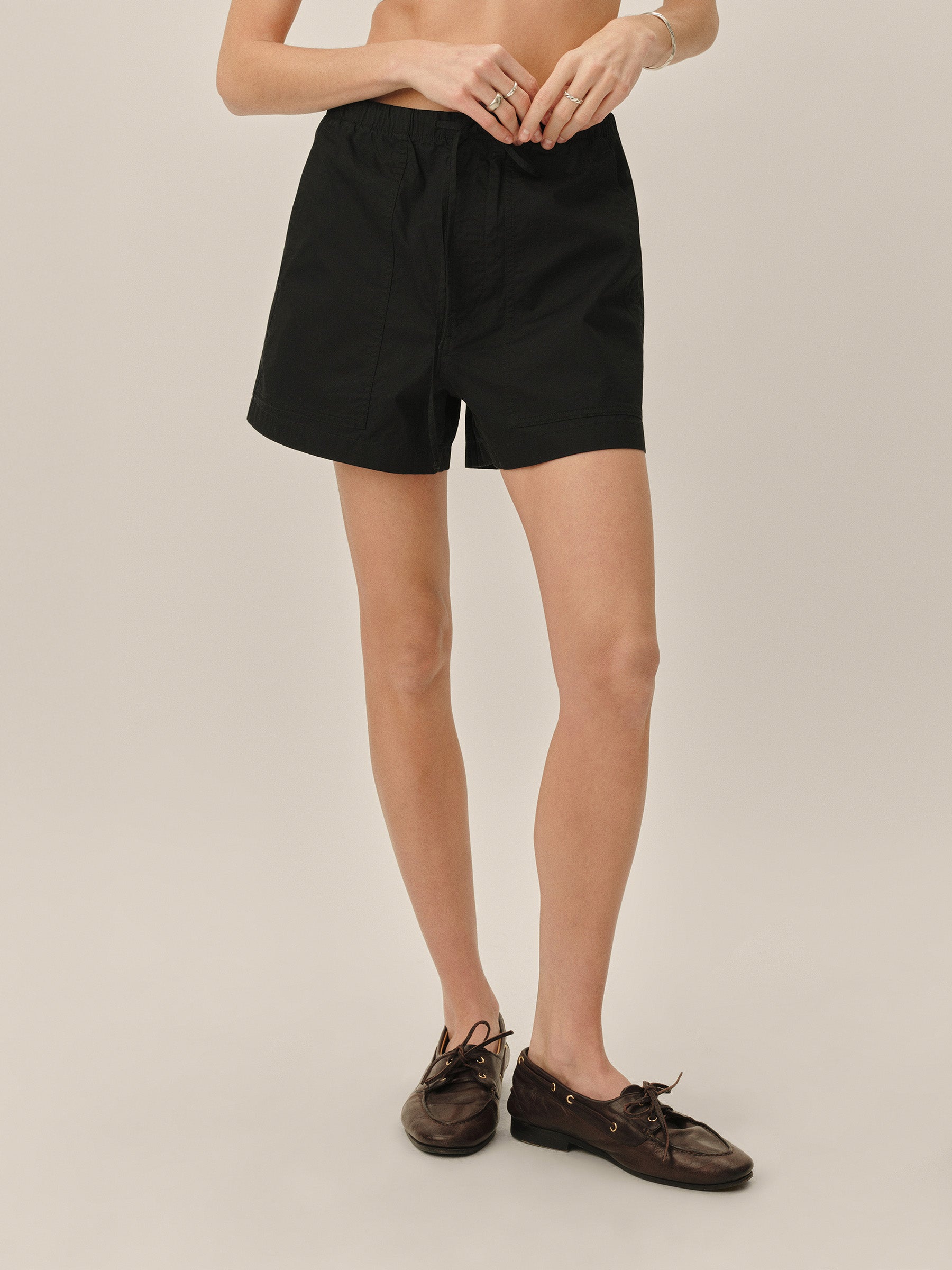 Alternative view of Black Parachute Poplin Pull On Short
