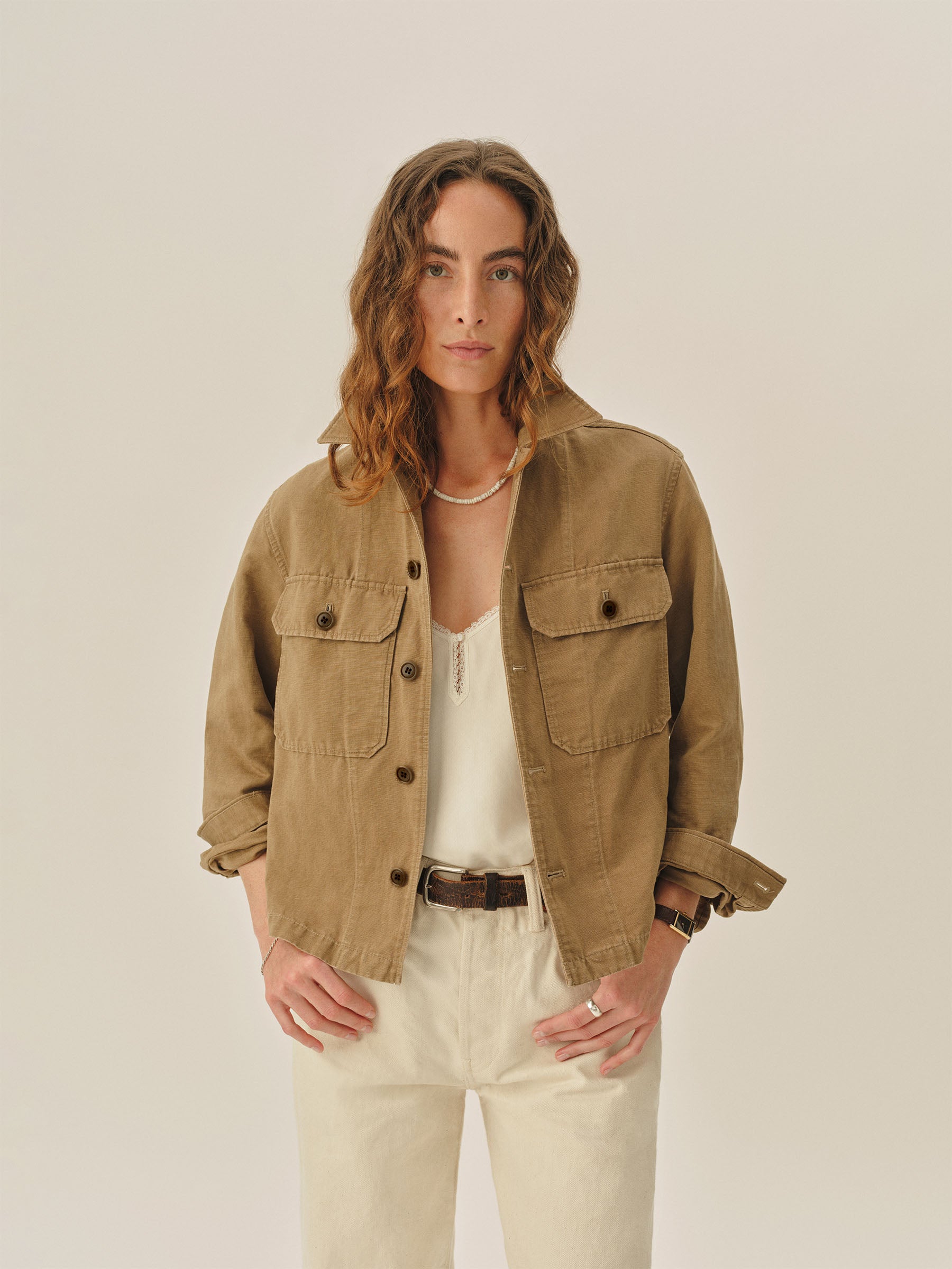 Washed Olive Mission Shirt
