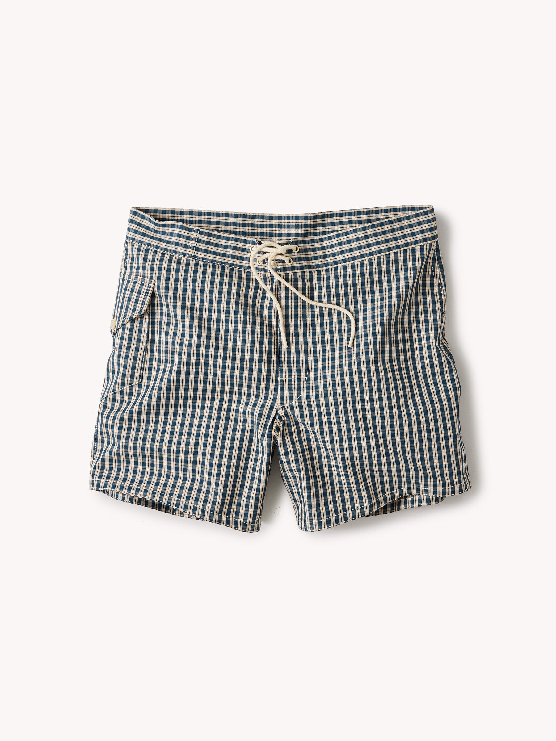 Blue 5.5" Palaka Plaid Board Short