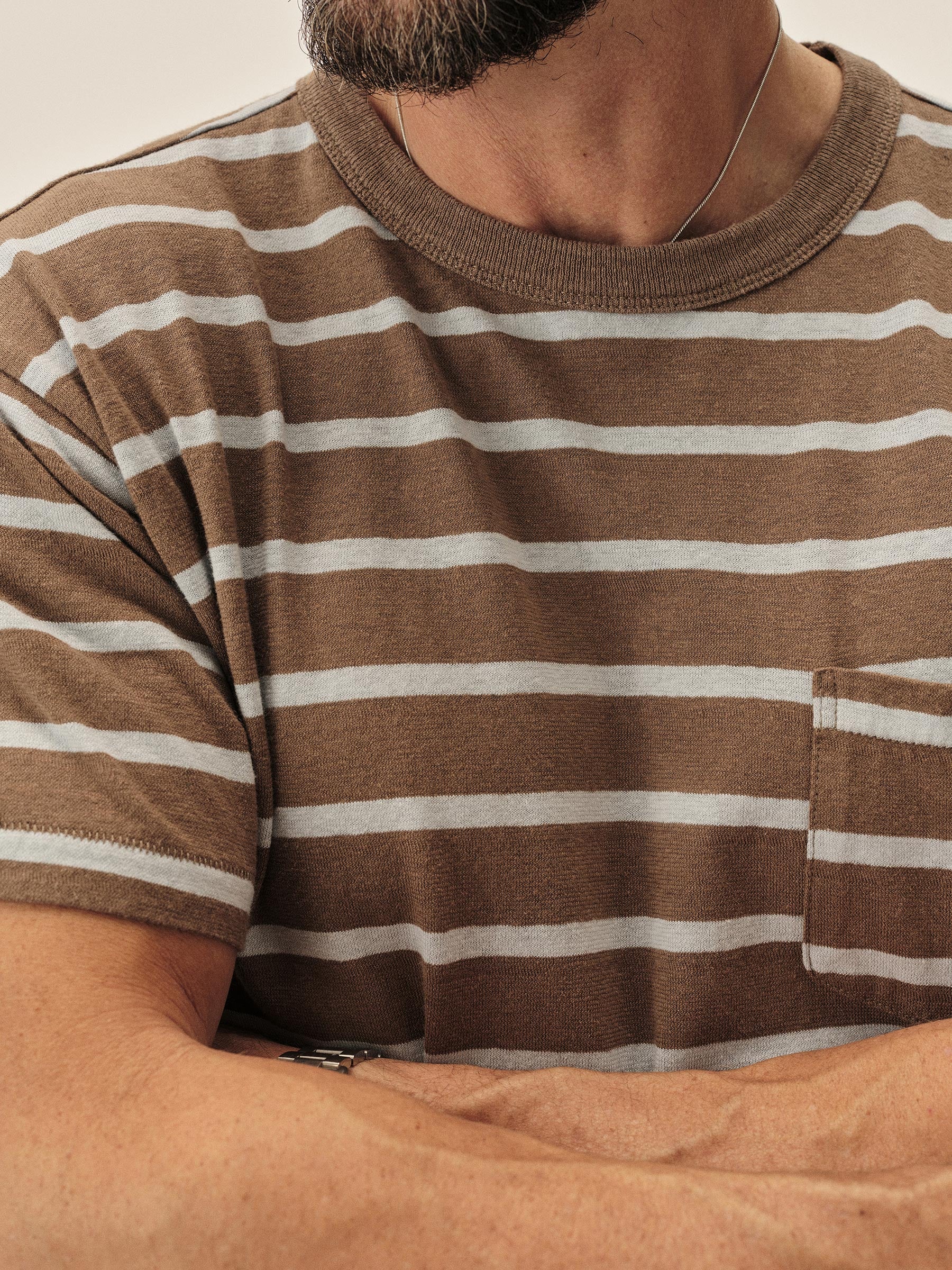 Alternative view of Dock Stripe Yuma Hemp Boxy Pocket Tee