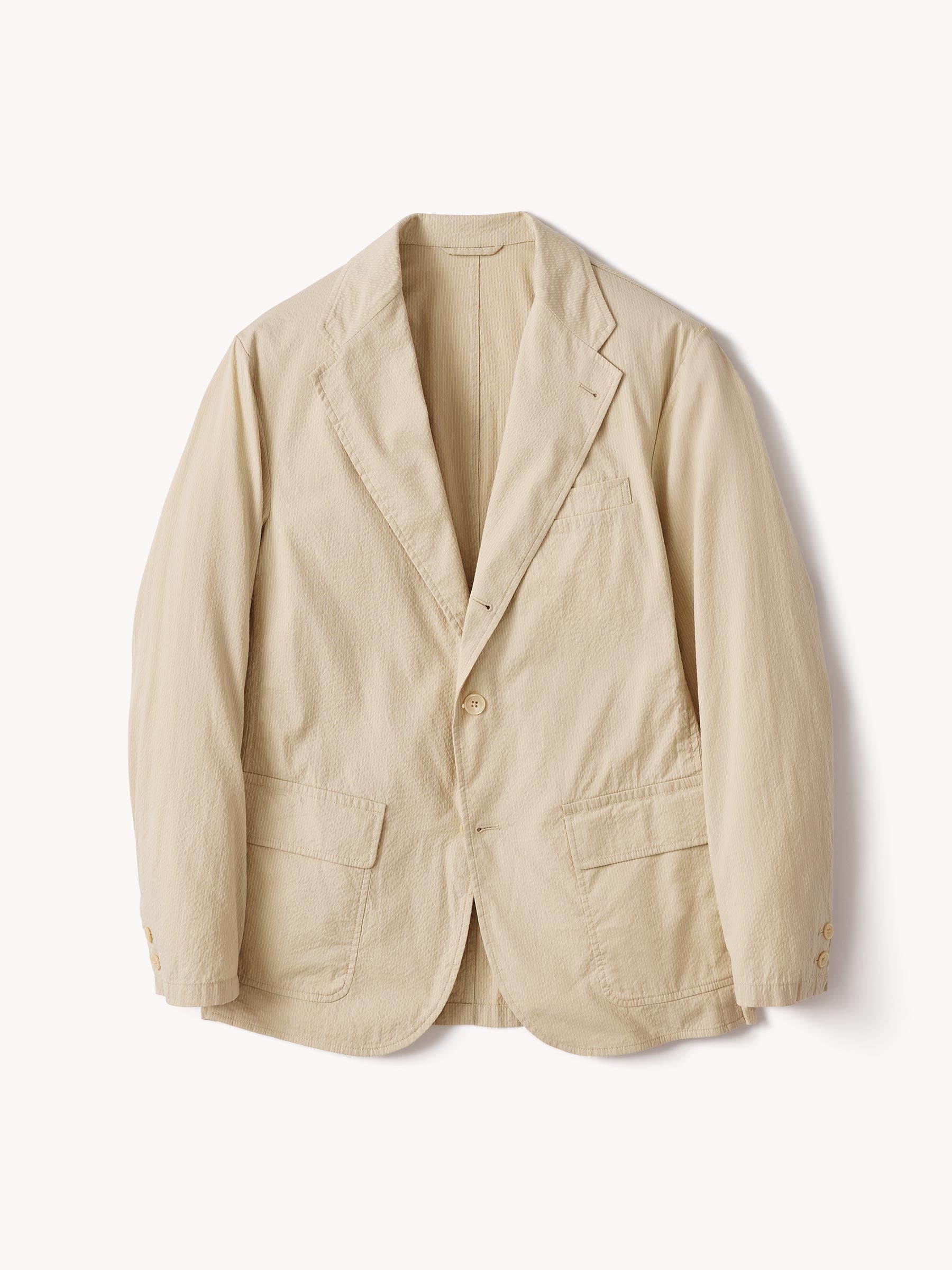 Natural Pinstripe Lightweight Seersucker Carry On Jacket