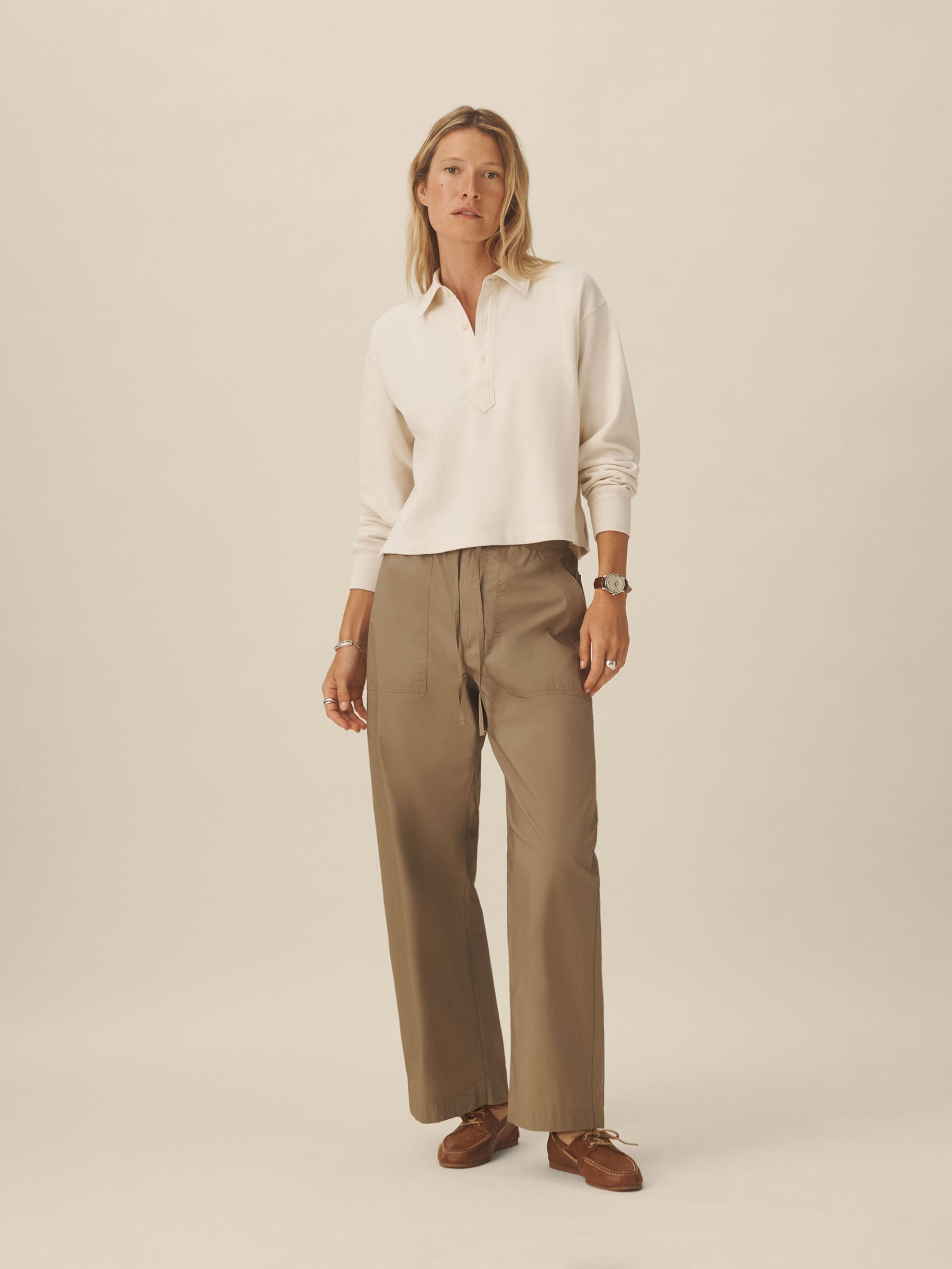 Alternative view of Putty Parachute Poplin Pull On Pant