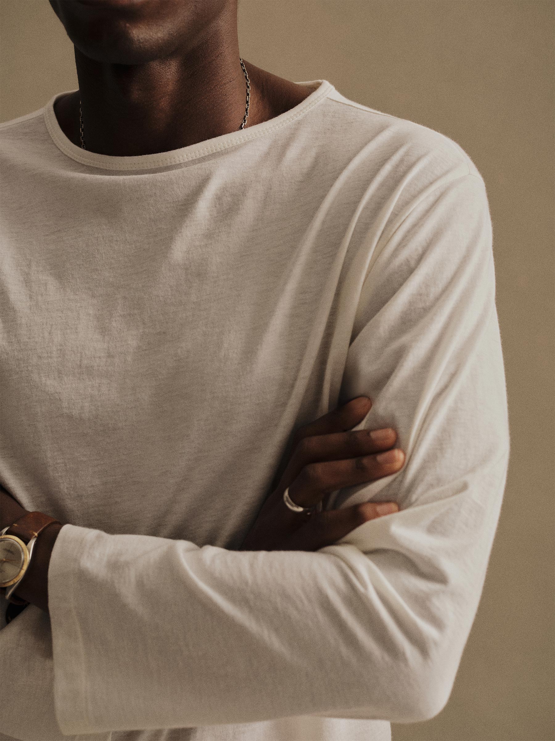 Alternative view of White Japanese Cool Cashmere L/S Mariner Tee