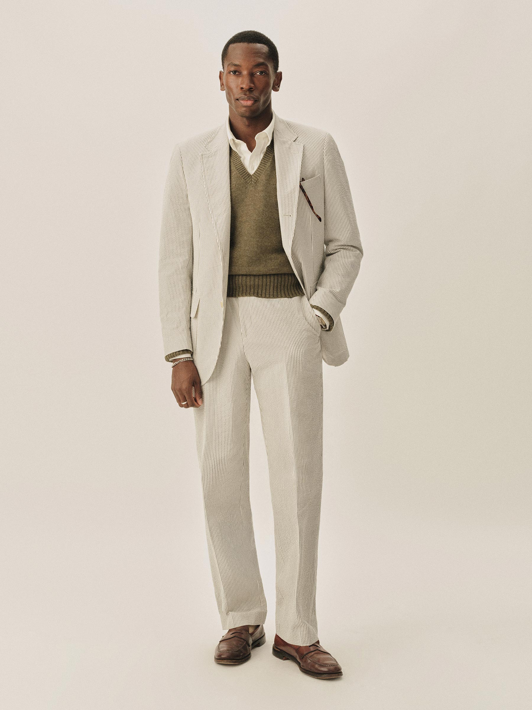 Alternative view of Grey Stripe Sirocco Seersucker Graduate Pant