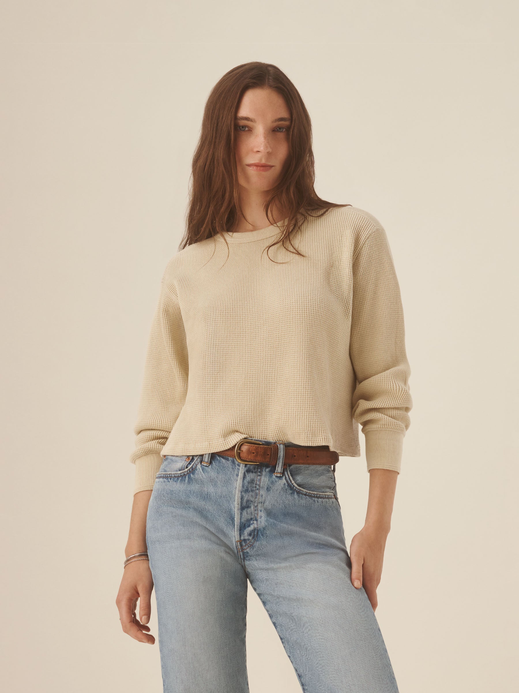 Alternative view of Flaxon Toughknit Thermal Cropped L/S Crew