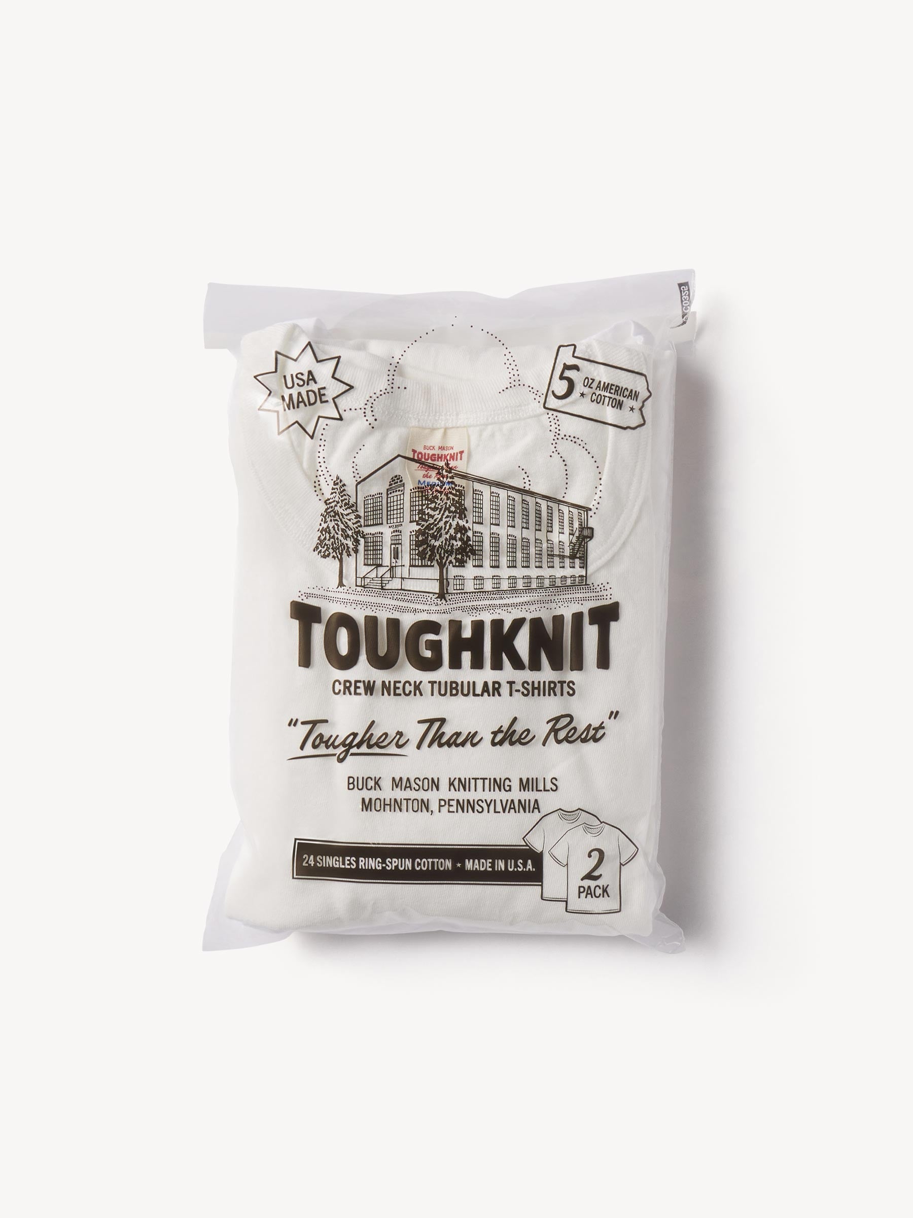 Alternative view of White Toughknit Tubular Tee 2 Pack