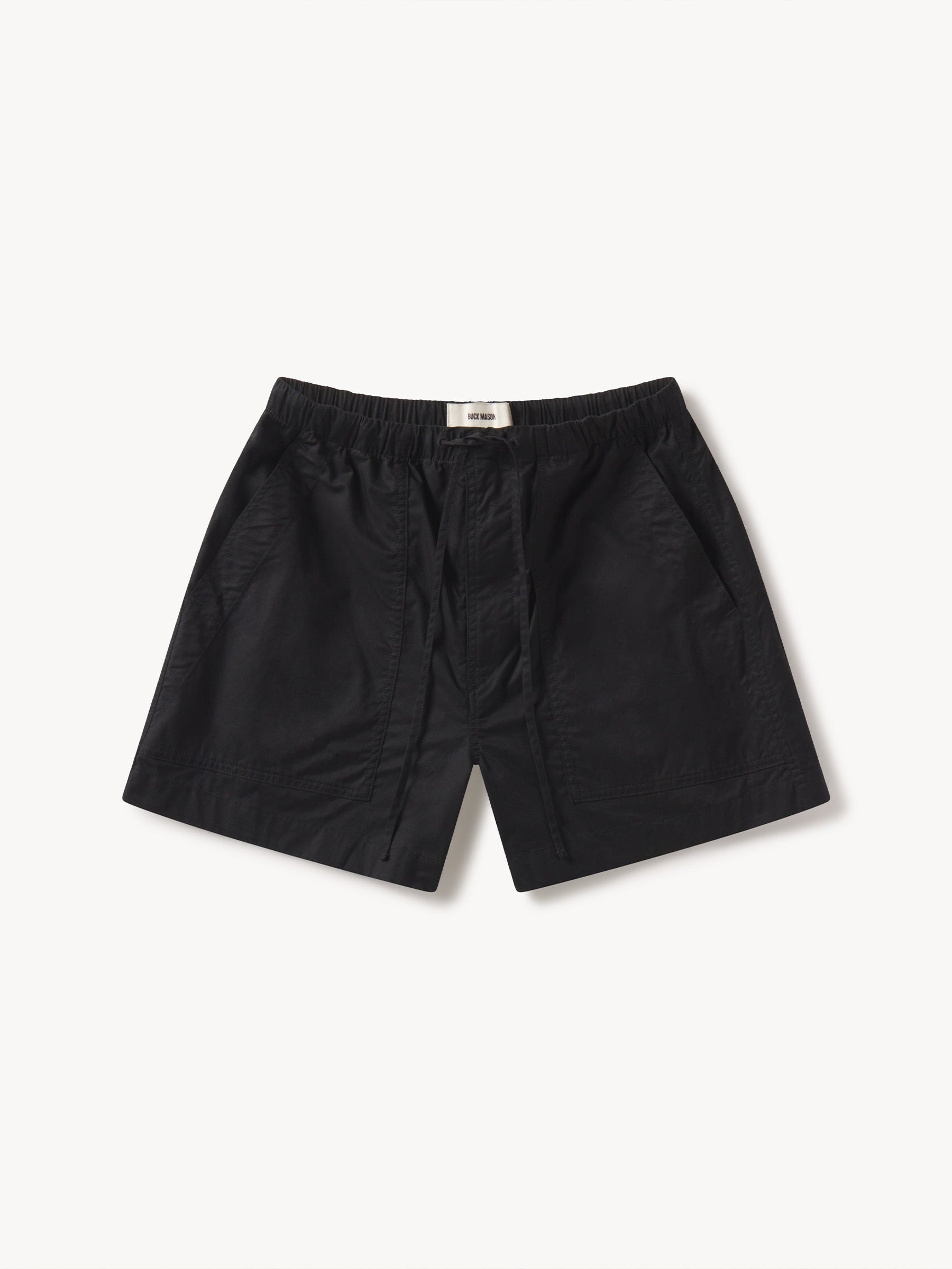 Black Parachute Poplin Pull On Short