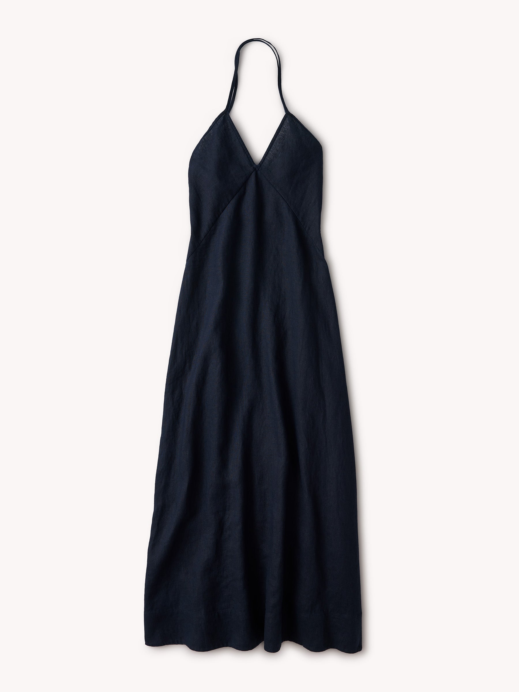 Dark Navy Sea Breeze Linen Slip Dress