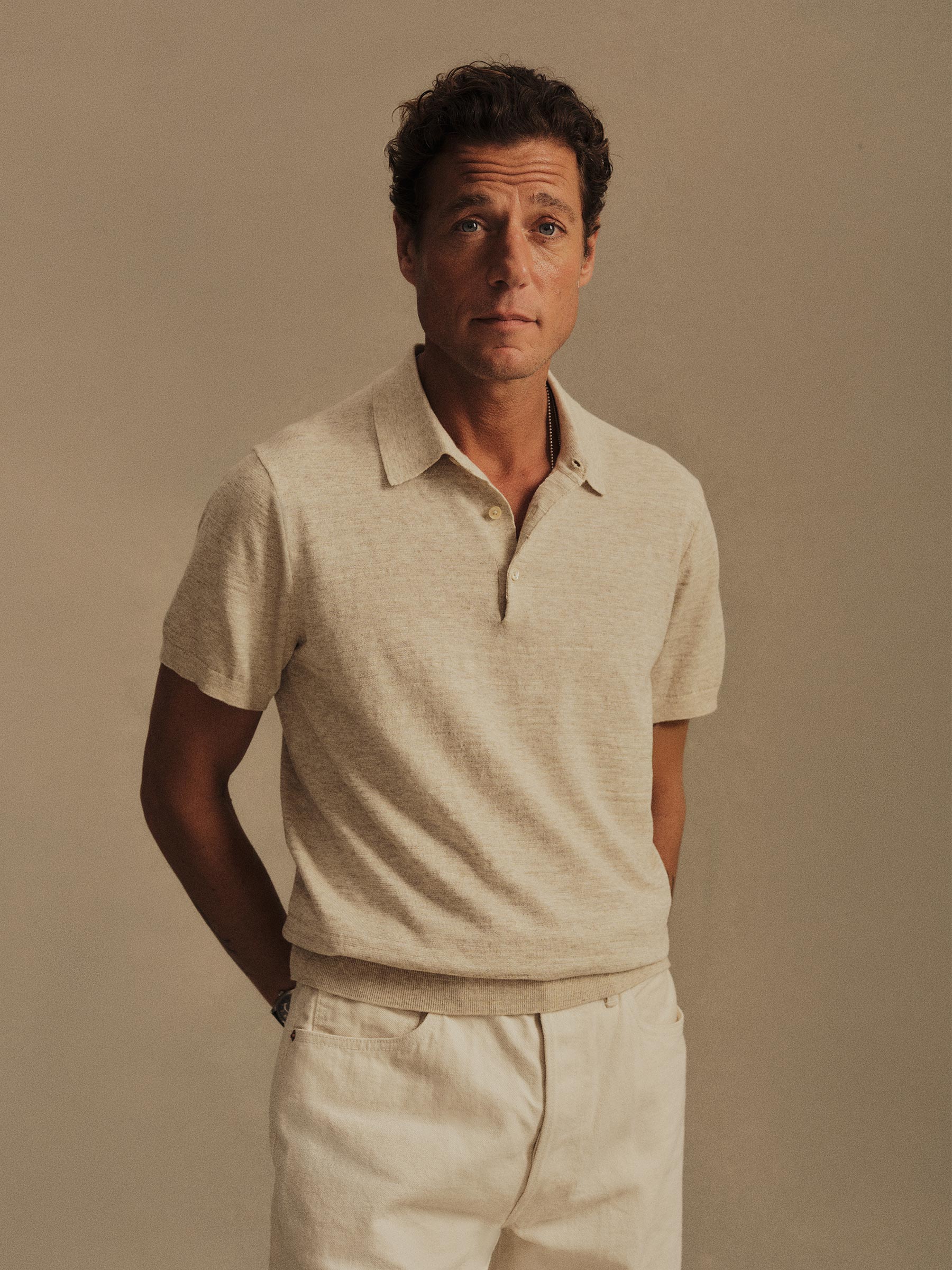 Alternative view of Heather Flax Avalon Knit Polo