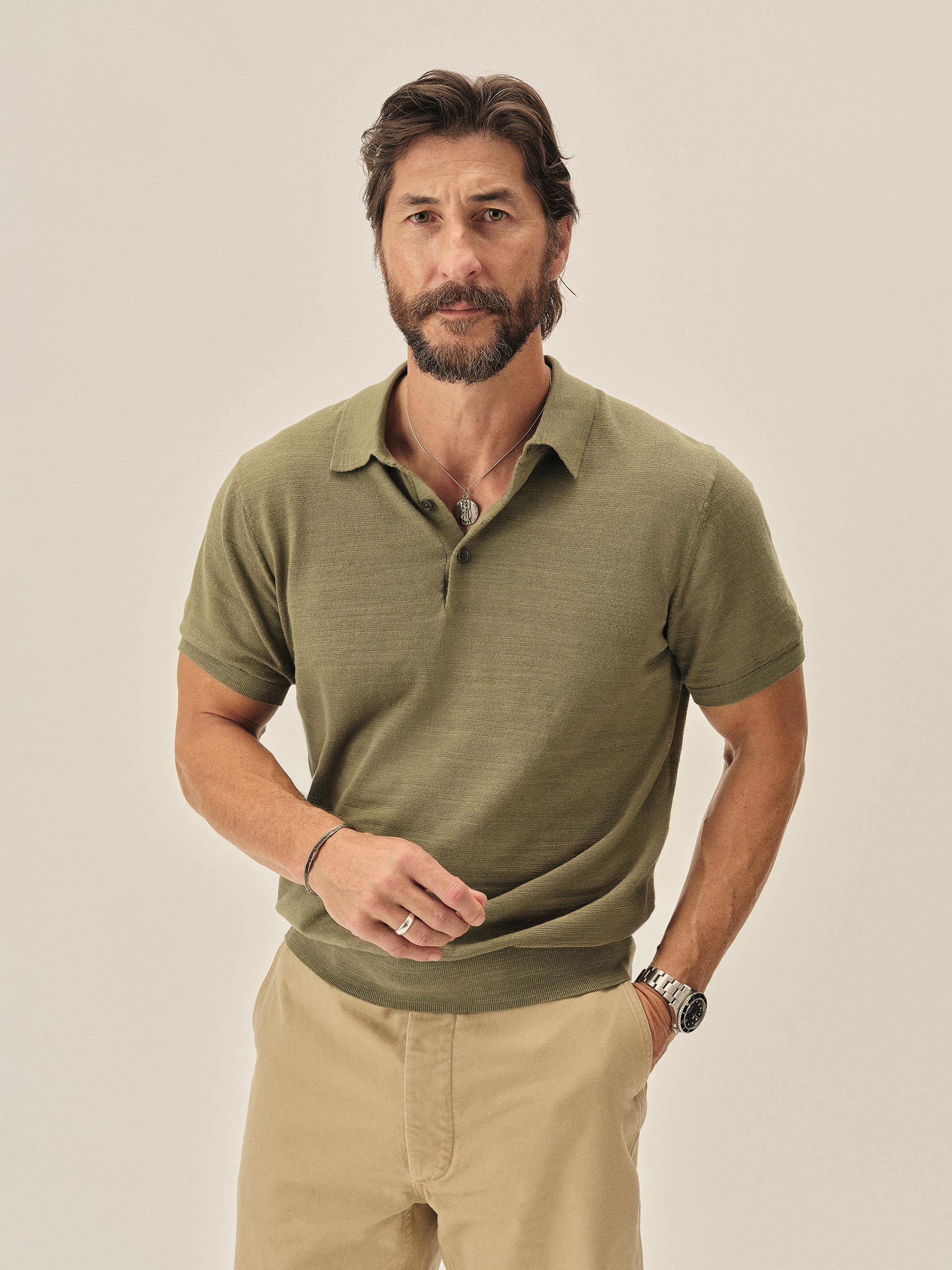 Alternative view of Dried Olive Avalon Knit Polo
