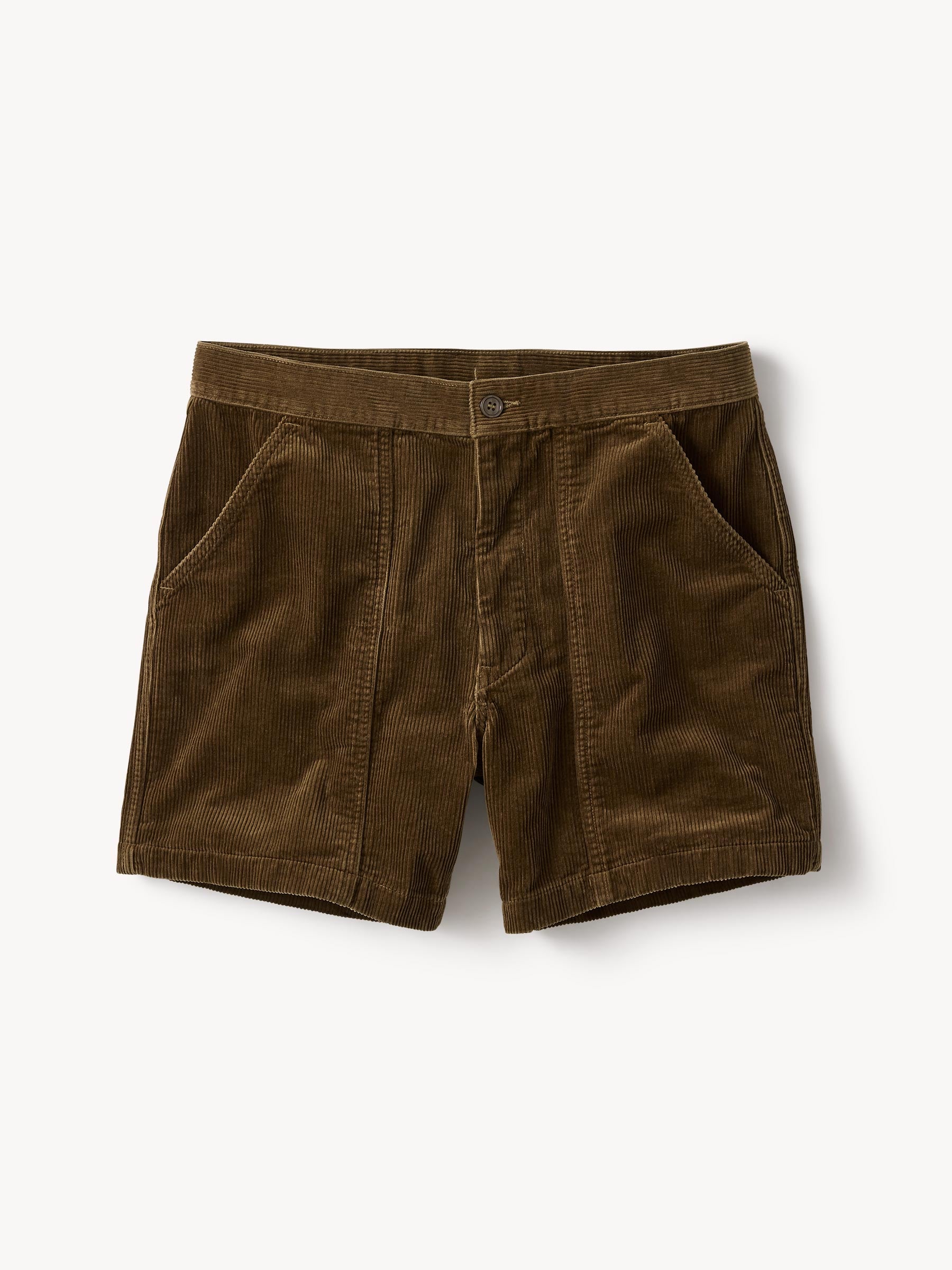 British Khaki 5.5" Cord Beach Cruiser Short