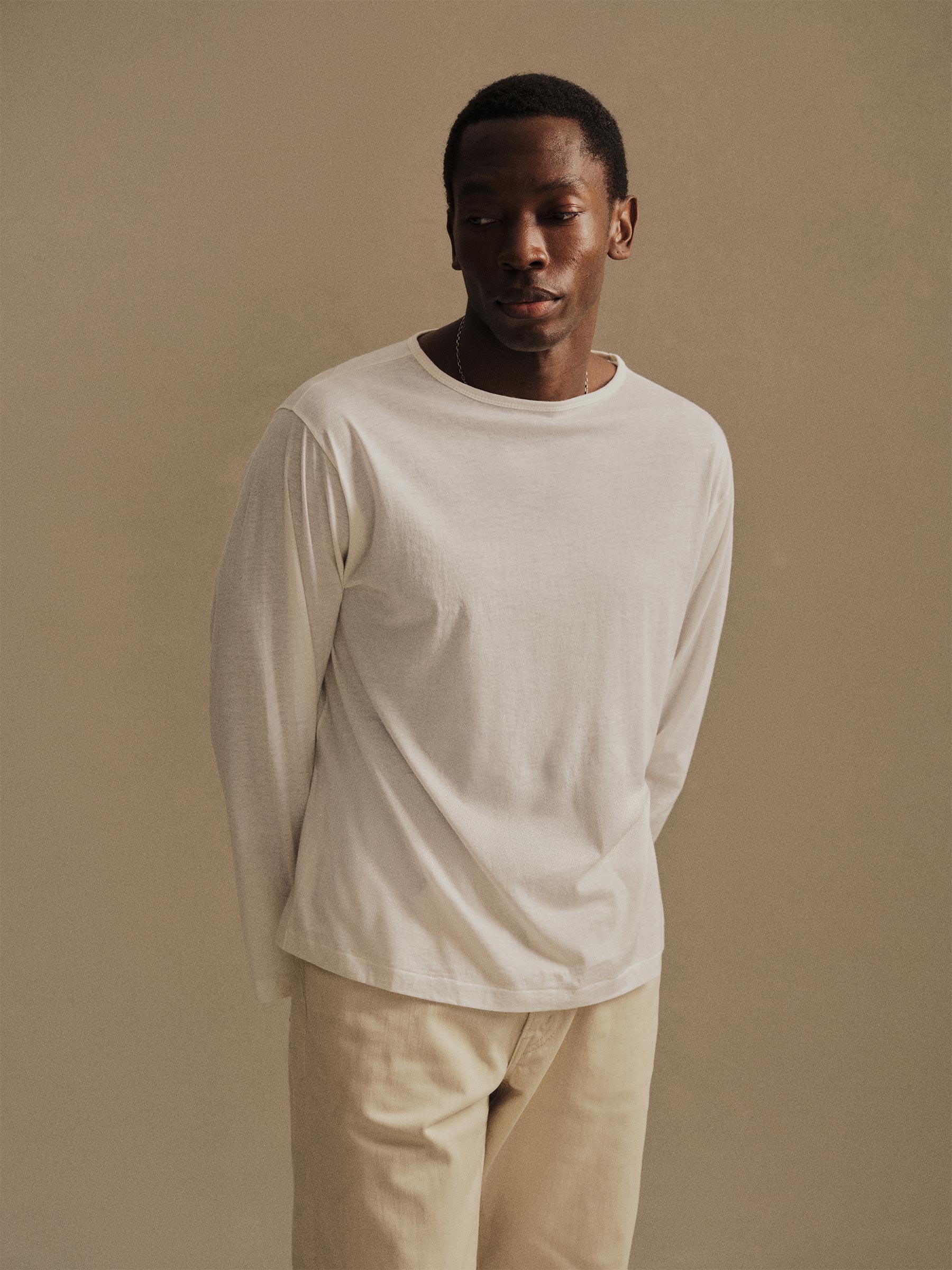 White Japanese Cool Cashmere L/S Mariner Tee