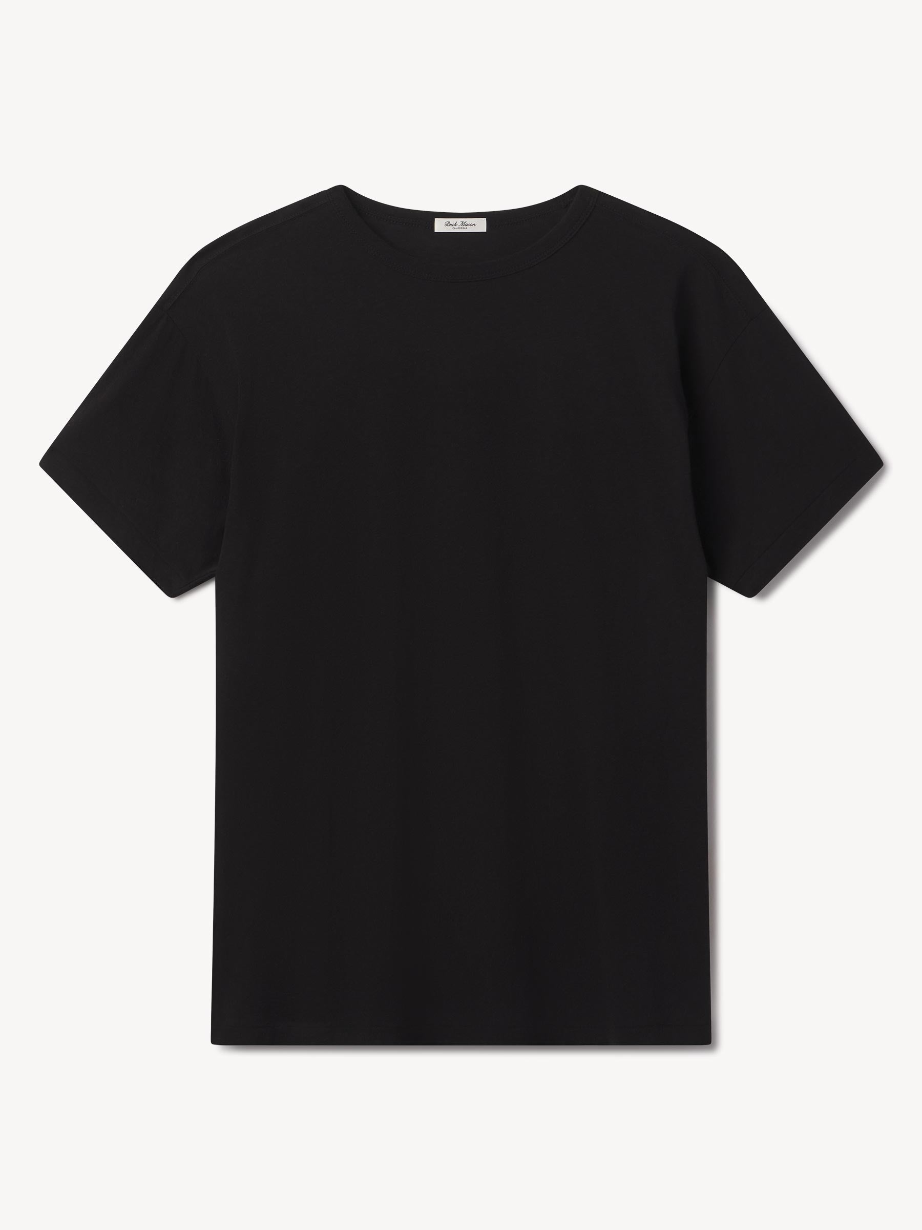 Black Japanese De Luxe Cotton Linen Knit Tee