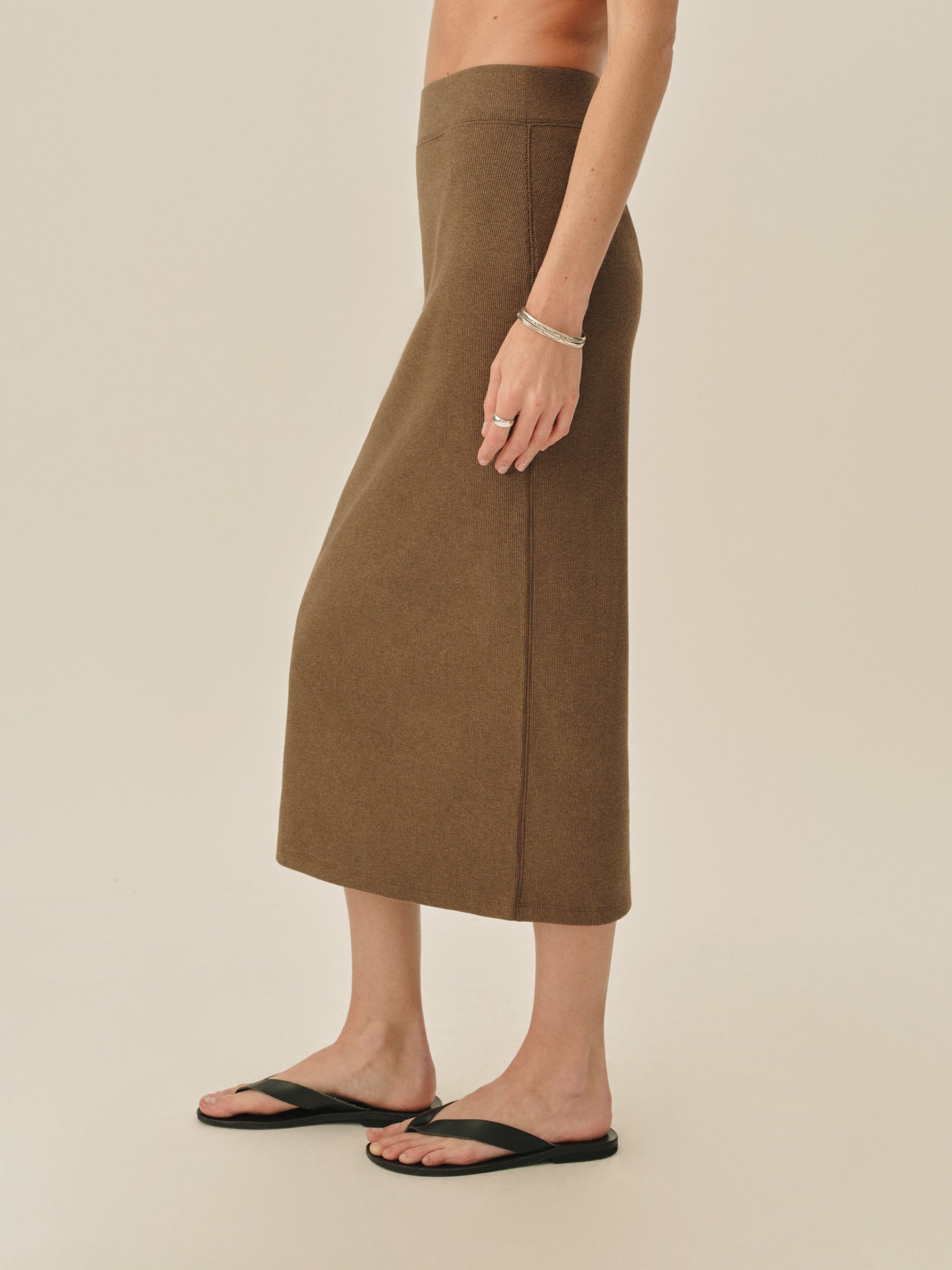 Alternative view of Heather Moss Surplus Rib Tube Skirt