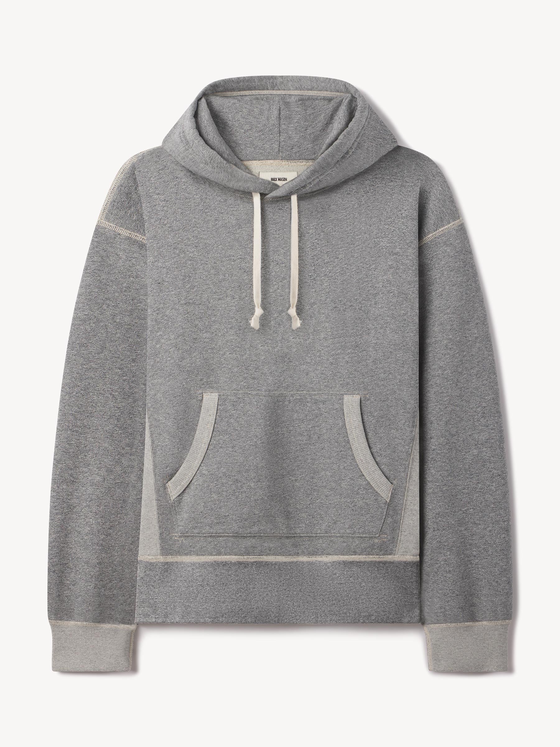 Two Tone Heather Grey Welterweight Hooded Sweatshirt