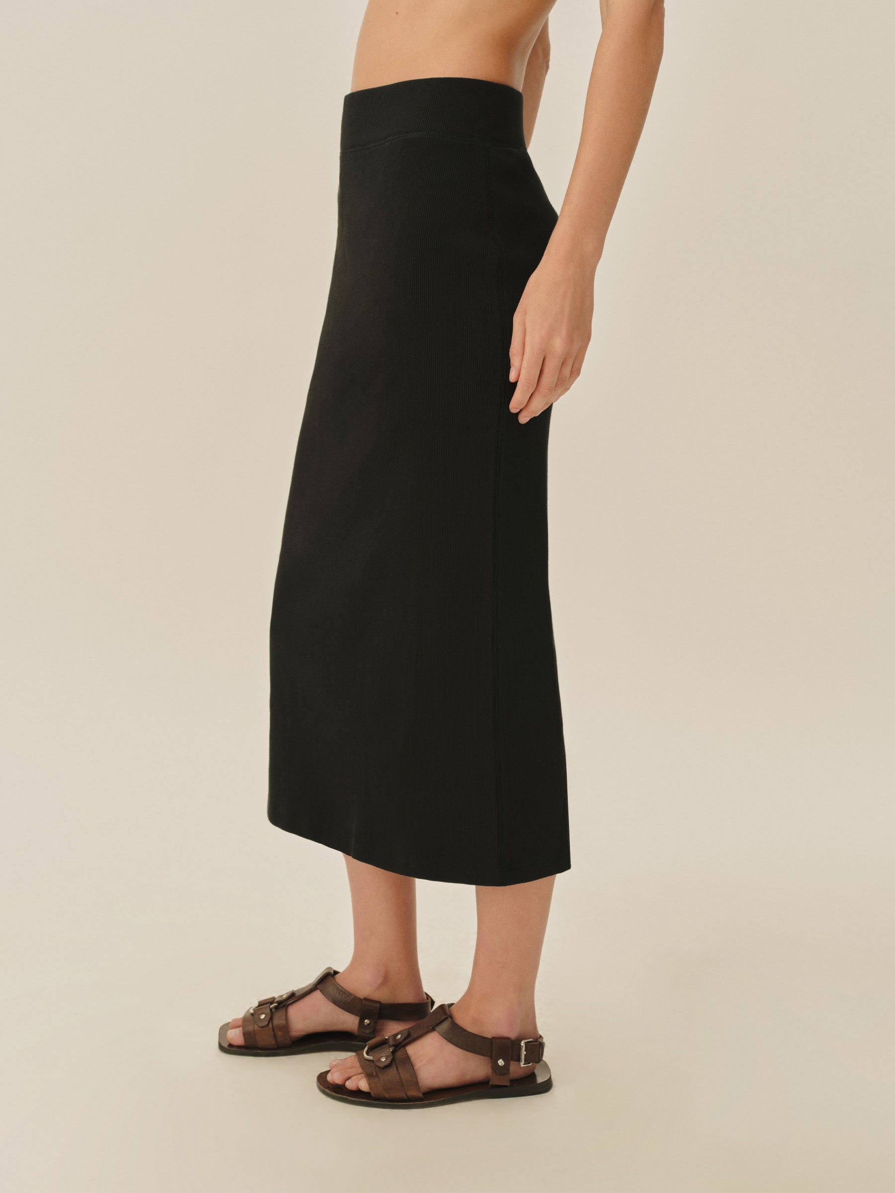 Alternative view of Black Surplus Rib Tube Skirt