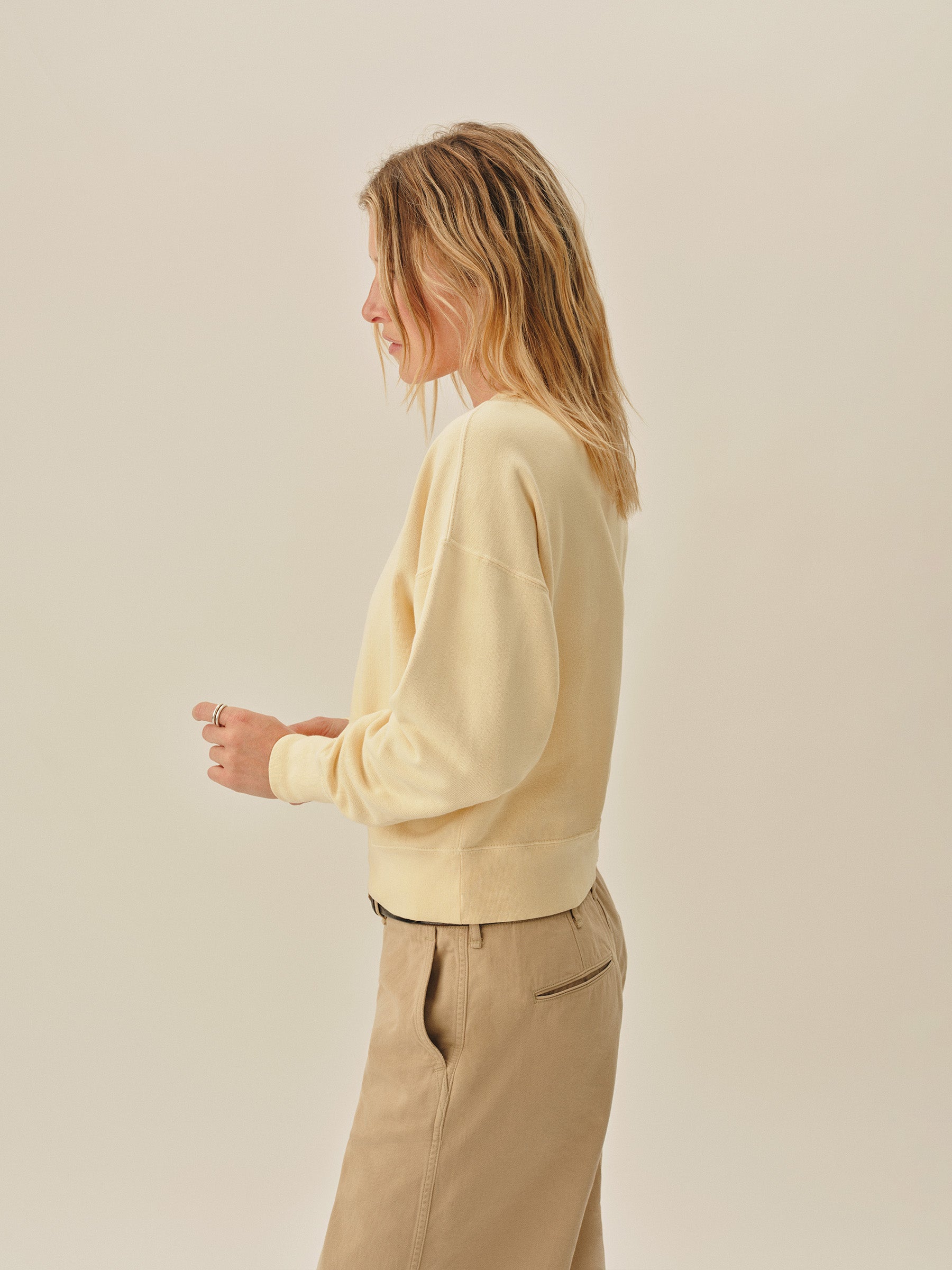 Alternative view of Butter Yellow Vintage Interloop Oversized Crew