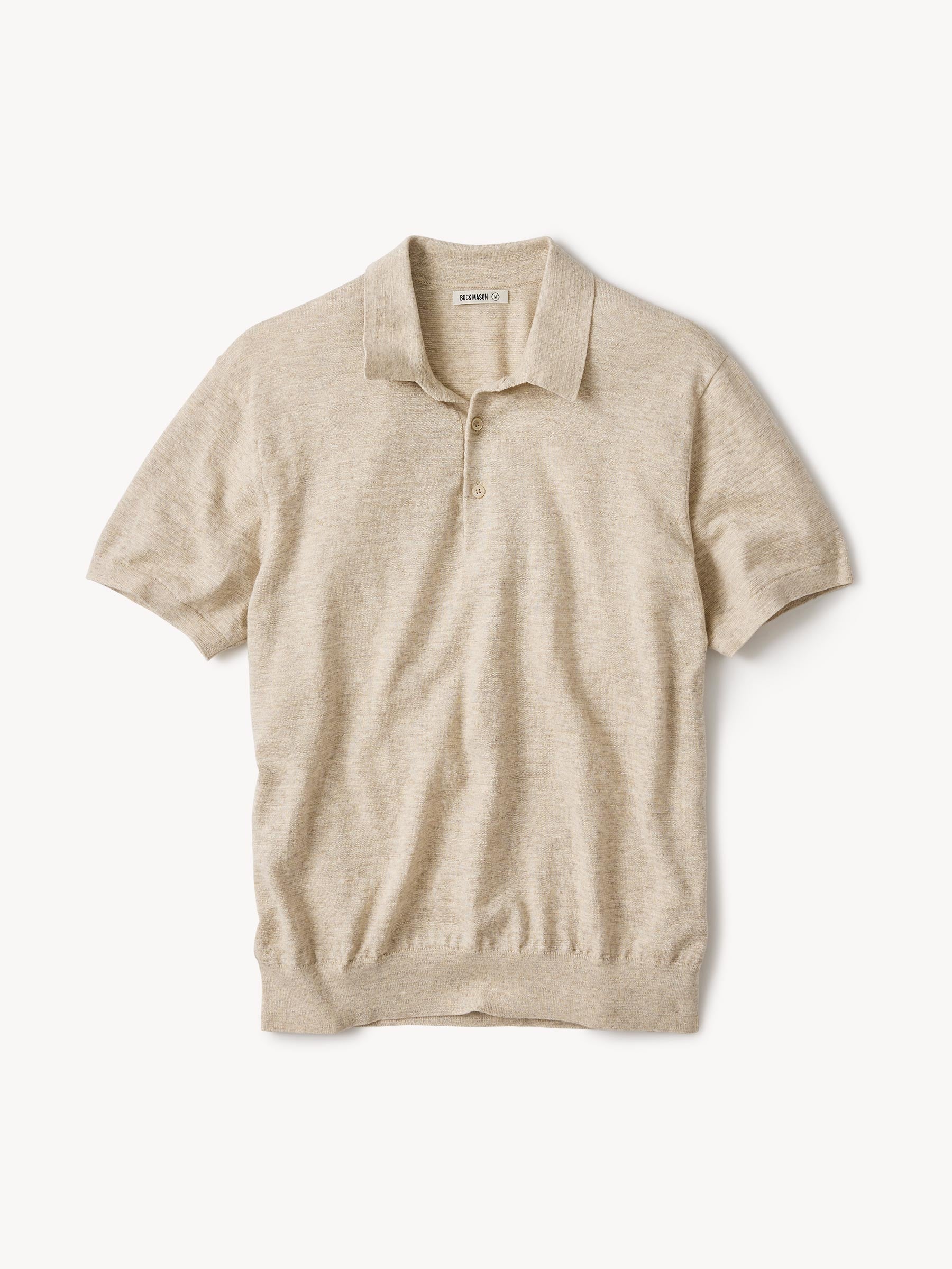 Heather Flax Avalon Knit Polo
